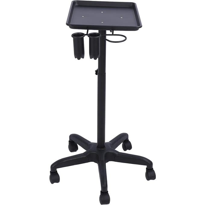 Aluminium Haarsalon Instrumentenwagen Verstelbare Hoogte Trolley Schoonheidstools wit