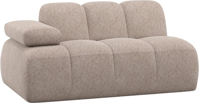 WOOOD Mojo 1,5-Zits Element Bank Arm Links - Wollig - Donkerzand