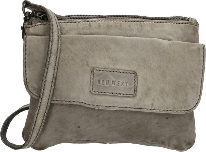Old West Round Rock Kleine Leren Schoudertas - Grijs