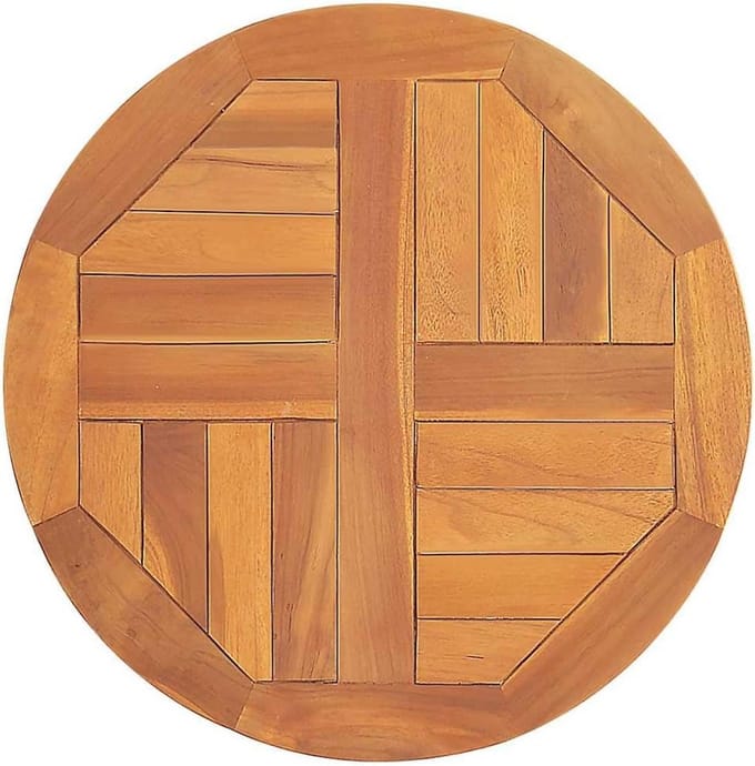 Ronde Massief Houten Tafelblad Teak voor Eettafel 50 cm