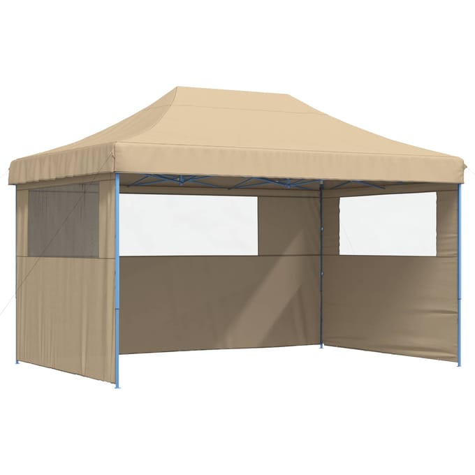 vidaXL - Partytent - inklapbaar - pop-up - met - 3 - zijwanden - beige
