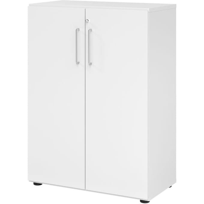 Kasten Breno, 3 OH, afsluitbaar, 28 kg per plank, B 800 x D 420 x H 1100 mm, wit/wit
