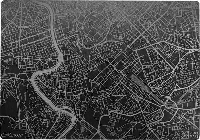 Place Maps Placemat Stadskaart Berlijn - Kunstleer - Leigrijs - 1 Stuk