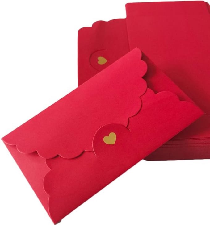 Store_8 - Mini-Enveloppen - Gekleurde Enveloppen - Hartvormige