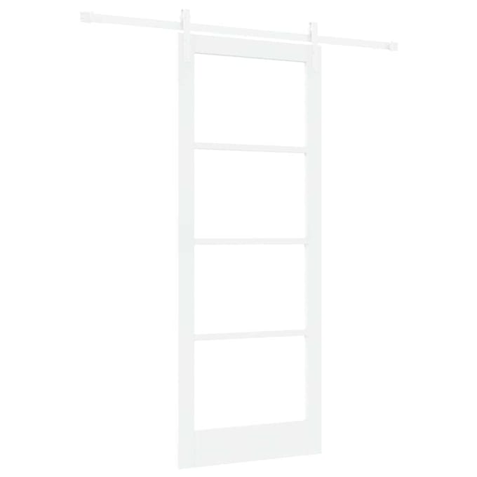 vidaXL - Schuifdeur - ORKDAL - Wit - 83 - x - 211 - cm - Massief - grenenhout - en - glas