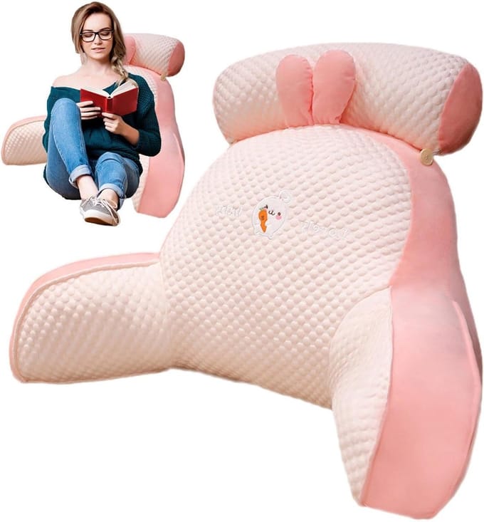 Leeskussen - Rugkussen Bed - Ontspannen Lezen - Ergonomisch Ontwerp - 60x40 cm - Beige