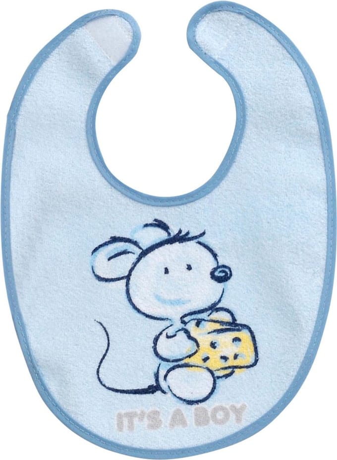 Interbaby Slabbetje Junior 20 X 30 Cm Katoen Lichtblauw