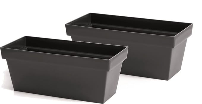 Bloembak Balkonbak Cube Case 40x18x16cm ANTRACIET Prosperplast / 2 STUKS ! /