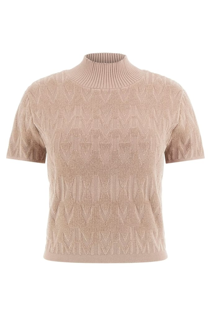 GUESS Adele Logo Chenille Silk Taupe Multi Größe: M | Pullover Outlet | Damen | Schwarz