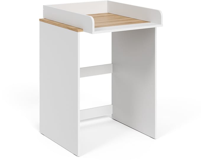 Vicco Viktor Wasmachinekast – 68 x 88.2 cm 2 delen met aankleedkussen Wit/Kunstnijverheid