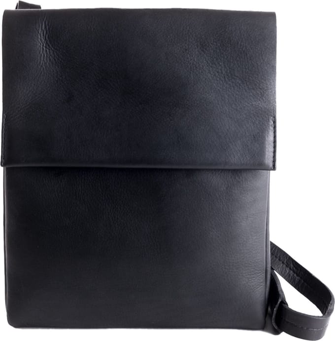 HAROLD'S Leren Schoudertas Campo Messengerbag Upend Black Zwart