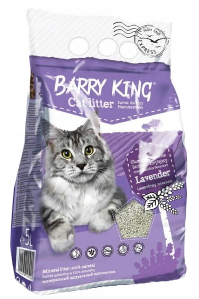 HOBBY Barry King Serie - Bentoniet Kattenbakvulling - 5L - Lavendel - Klonterend