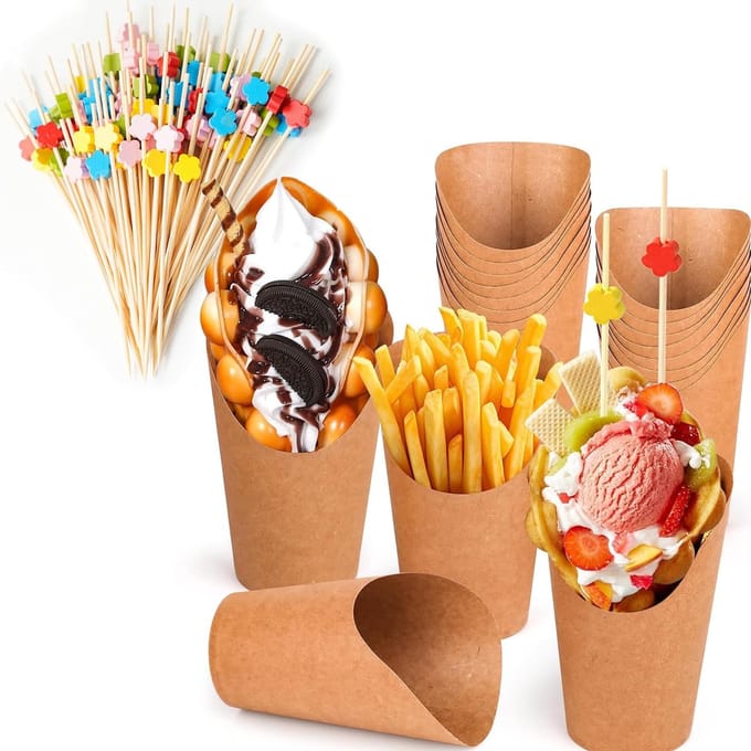 Dailygoody - Wegwerp-kraftkartonnen bekers - Papieren bekers - 350 ml