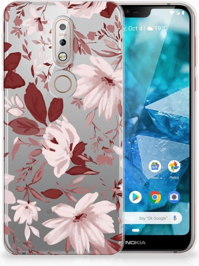 Hoesje maken Nokia 7.1 Watercolor Flowers
