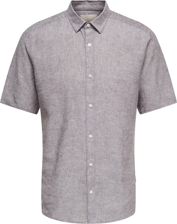 ONLY&SONS - ONSCAIDEN LIFE SS SOLID LINEN BLEND NOOS - Heren - Overhemden