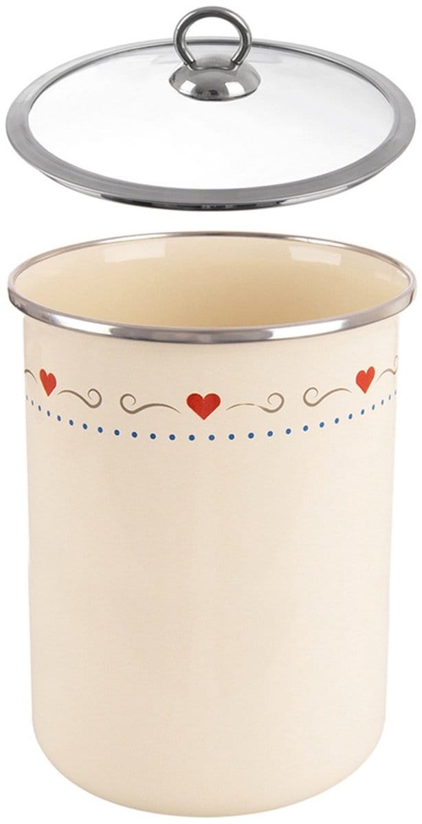 Orion Tonca - Emalia Voedselcontainer - 1,9 l - Glazen Deksel