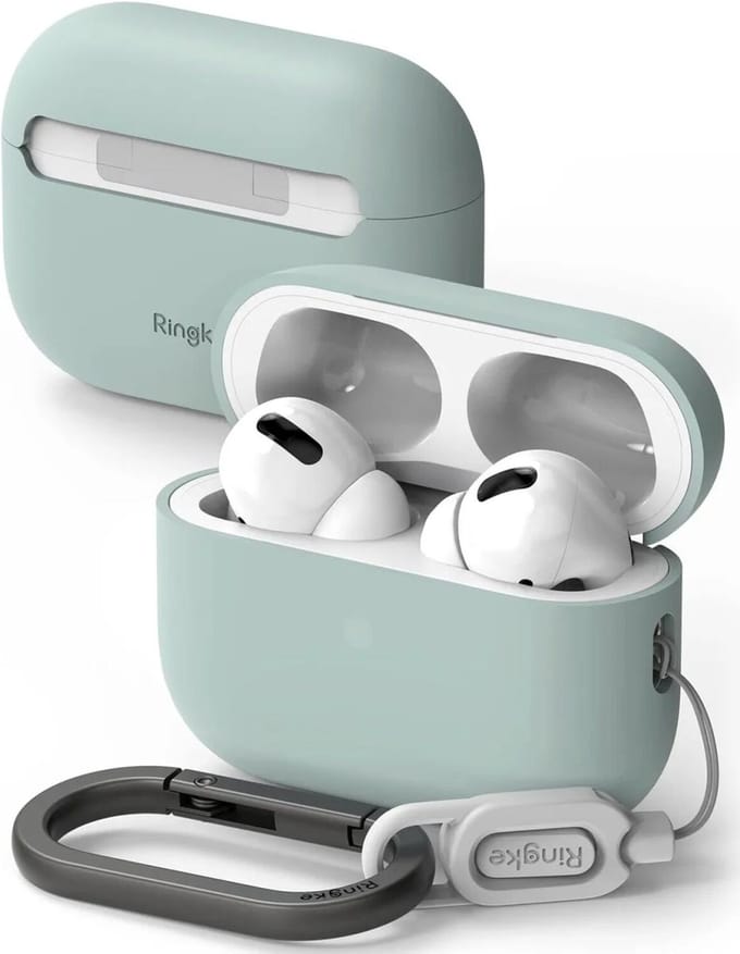 Ringke Case Apple AirPods Pro 1 / 2 Hoesje Siliconen Lichtblauw