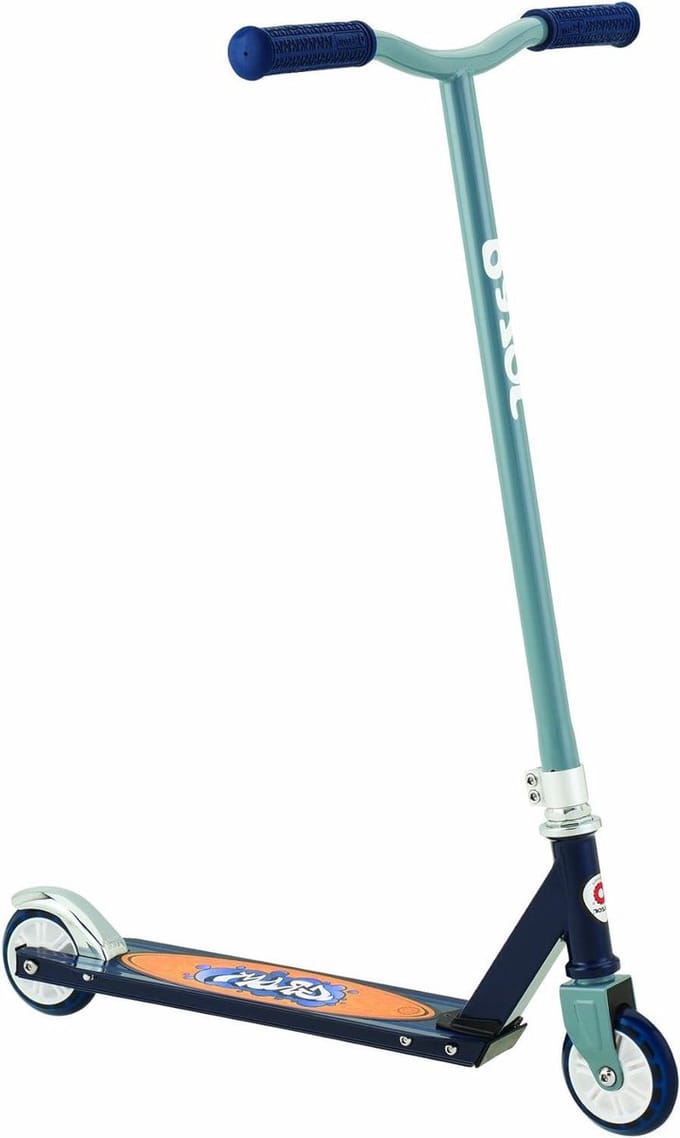 Kinderstep - Freestyle skater - Buiten spelen - Robuust lichtgewicht frame - 92 mm deck - Grijs blauw