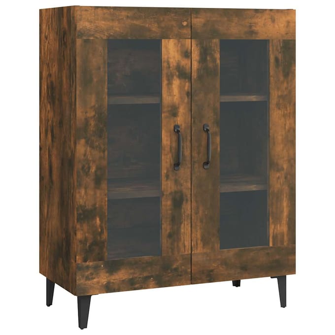 vidaXL - Dressoir - 69,5x34x90 - cm - bewerkt - hout - gerookt - eikenkleurig