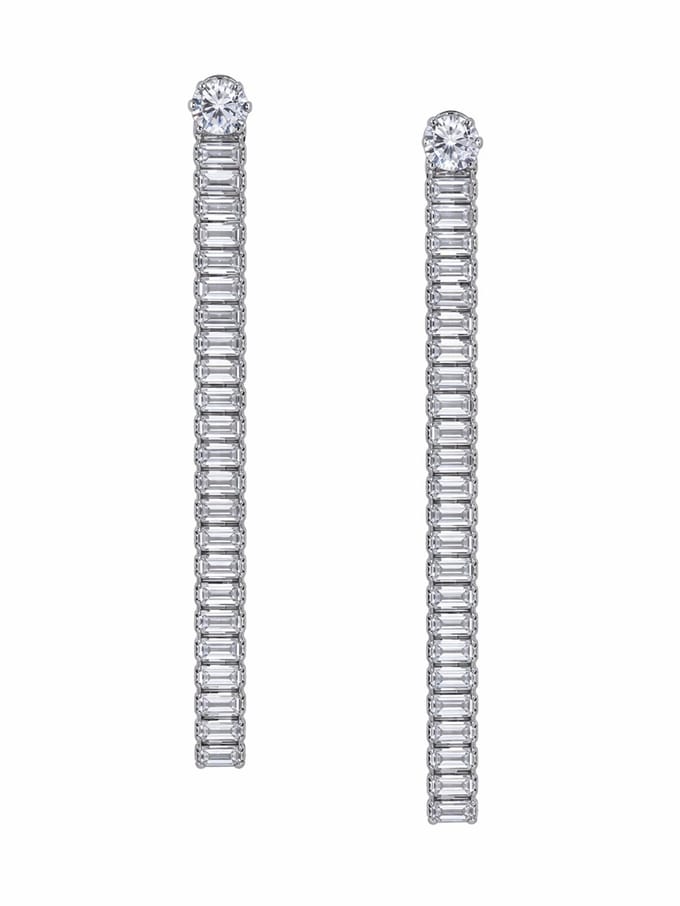 AVANT-GARDE PARIS Oorbellen - Tassel - Lang - Kristal - Rhodium Plated - 7.6 cm
