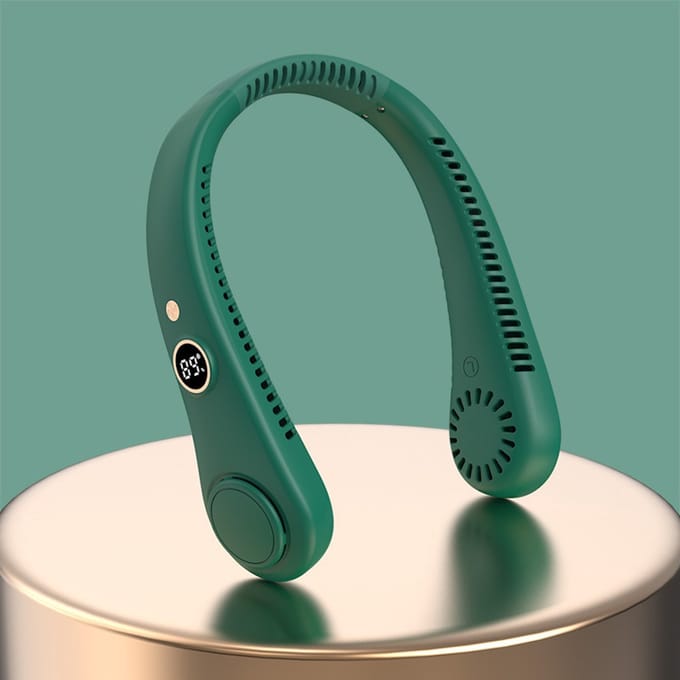 LifeLoom® - Nekventilator Groen Model 2025 - Draagbare Ventilator - Gezichtsventilator - Baardkoeler - USB Oplaadbaar