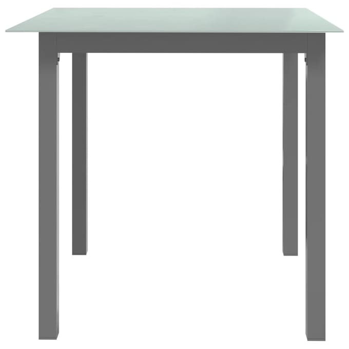vidaXL - Tuintafel - 80x80x74 - cm - aluminium - en - glas - lichtgrijs