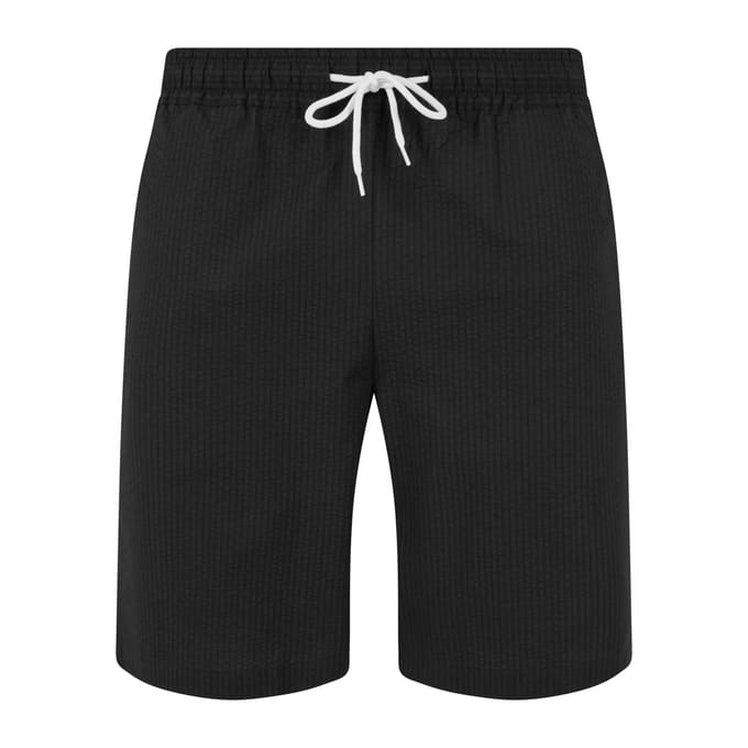 Urban Classics - Basic Seersucker Korte broek - M - Zwart