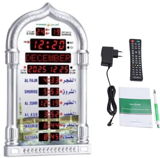 Allecto - Moslim wekker - Digitale Azan klok - Alarm met EU-stekker