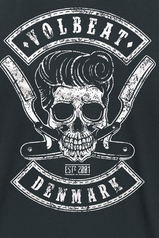 Volbeat T-shirt - Denmark Skull - S tot 5XL - zwart