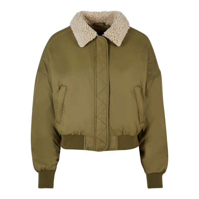 Urban Classics - Pilot Bomber jacket - L - Olijfgroen/Beige