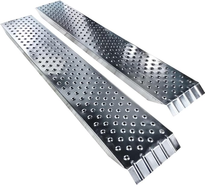 2 Stalen Laadhellingen Heavy Duty 400 kg Max Belasting voor Bestelwagen Grasmaaier ATV Quad