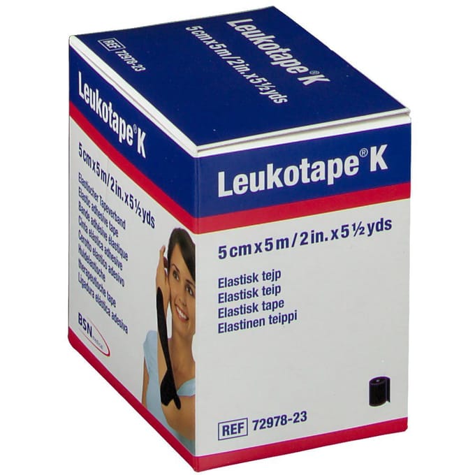 Leukotape K Kleefwindel Elast Zwart 5cmx5m 1