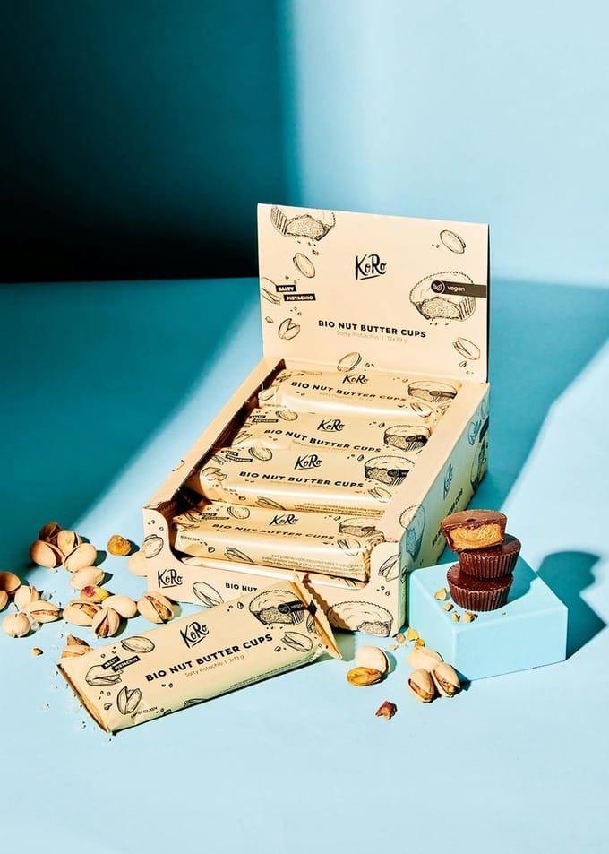 KoRo | Bio vegan nut butter cups salty pistachio 12 x 3 x 13 g