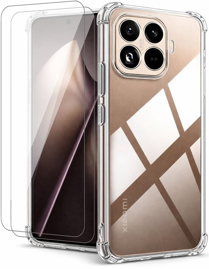 Hoesje geschikt voor Xiaomi 15T Pro - 2x Screenprotector Glas - Shockproof Transparant