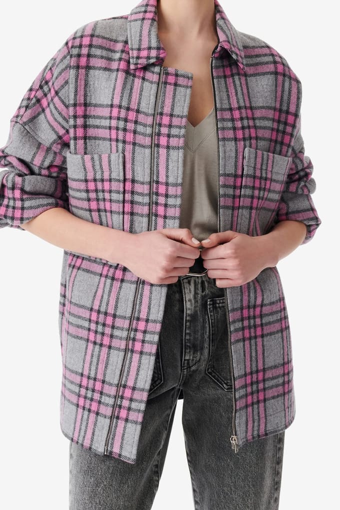 IRO Paris Wesina Overshirt Grey/pink Taglia: 32 | Sovracamicie Outlet | Donna | Grigio