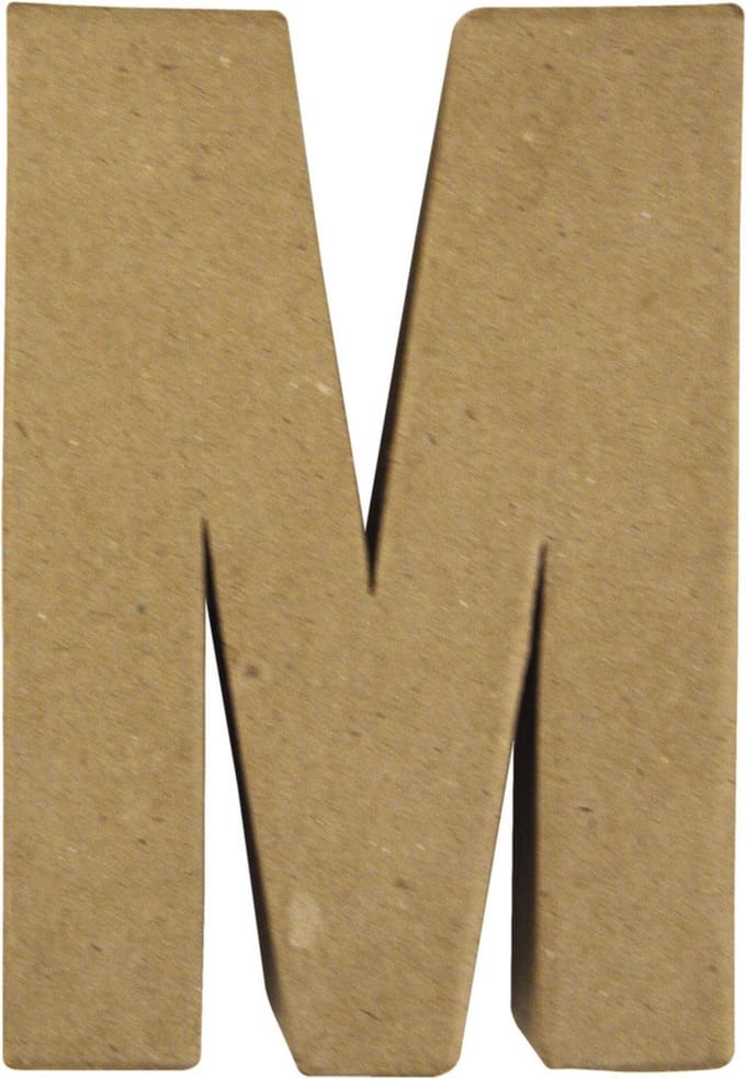 Papier mache letter M