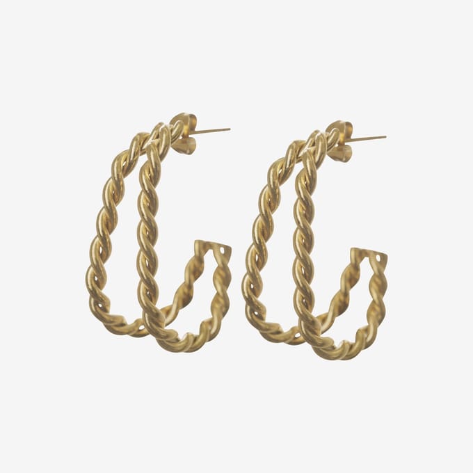 Essenza Twisted Earrings Gold