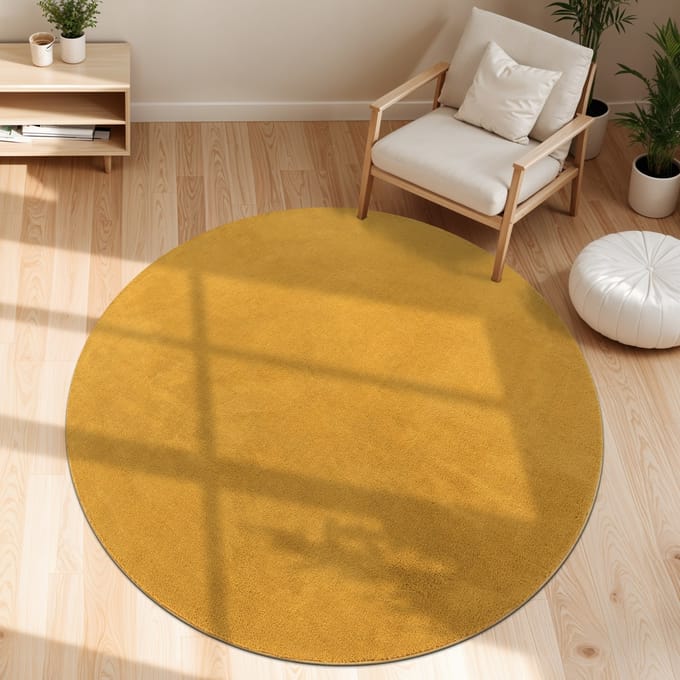 Tapijt Calissa geel 160 cm rond