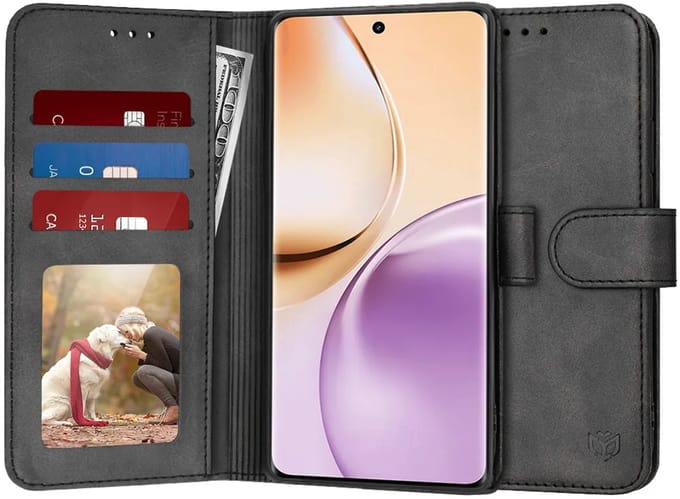 Hoesje geschikt voor Realme 14 Pro - Techsuit Diary Book Wallet Case - Zwart