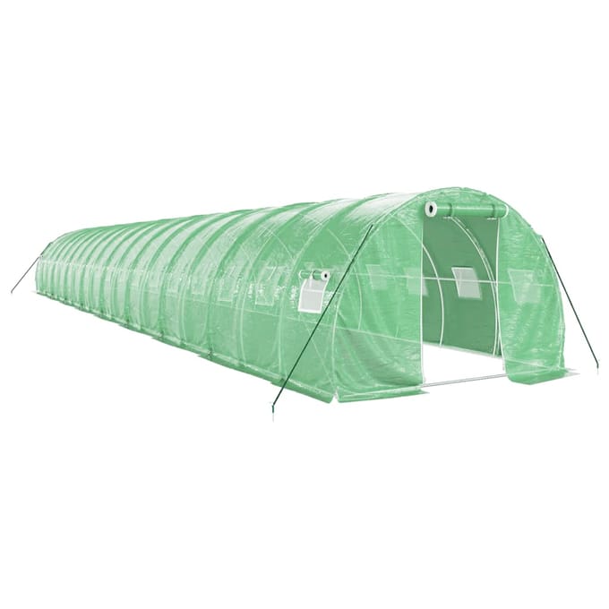 vidaXL - Tuinkas - met - stalen - frame - 54 - m² - 18x3x2 - m - groen