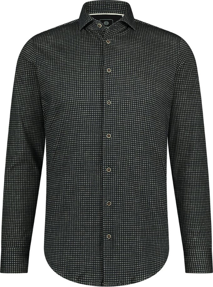 Blue Industry Overhemd Print Olijf - Maat 43 - Heren - Overhemden Casual