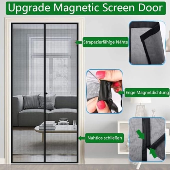 Vliegengitter Magnetische Deur zonder Boren - 110 x 200 cm