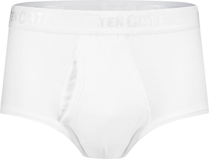 Ten Cate Basics organic cotton stretch slip met gulp wit 2-pack voor Heren | Maat L
