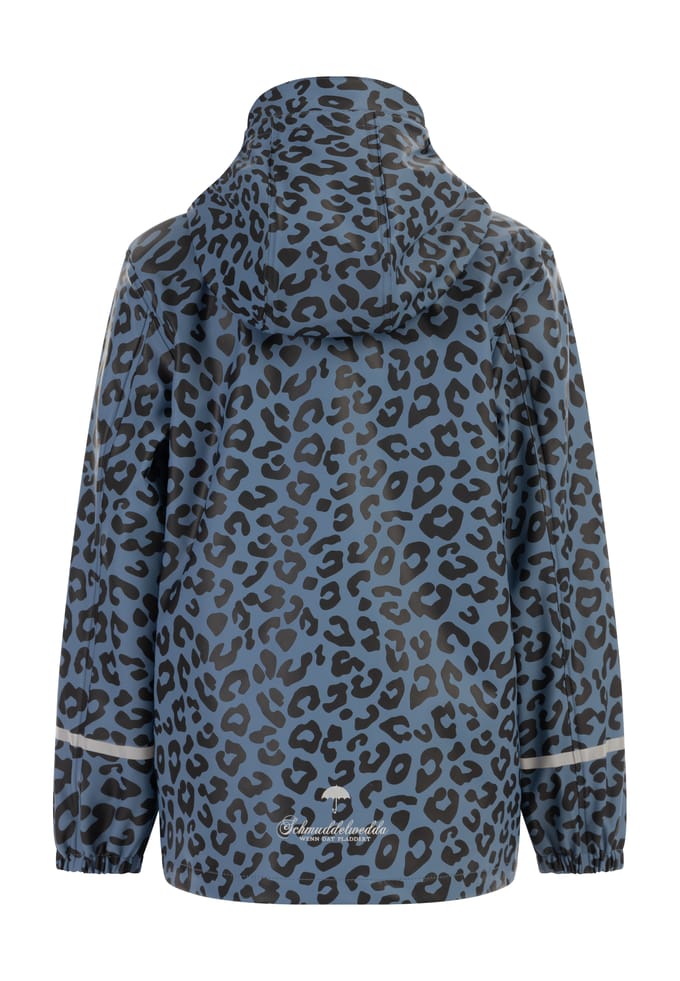 Schmuddelwedda Regenjas Meisje Blauw grijs zwart Leeuw