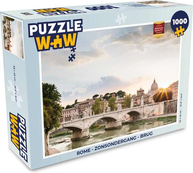 Puzzel Rome - Zonsondergang - Brug - Legpuzzel - Puzzel 1000 stukjes volwassenen