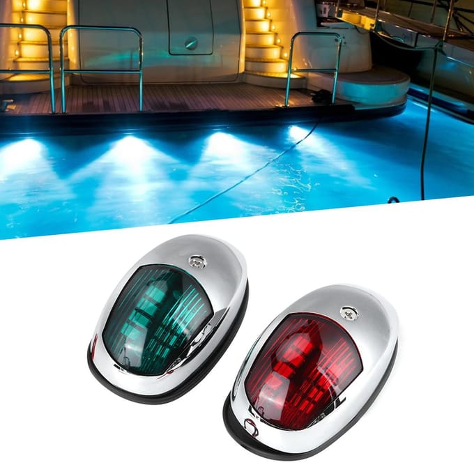12V LED Marine Navigatielicht Waterdicht Groen Stuurboord Rood Bakboord Lamp Zijmontage voor 20m Boot gray
