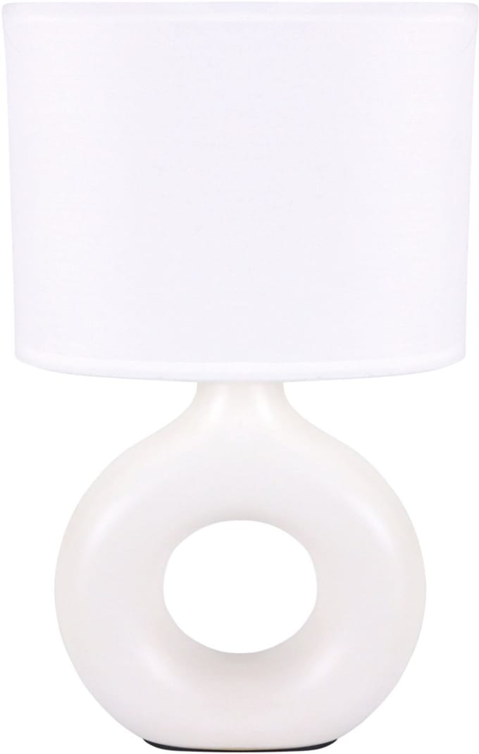 GOLF - Tafellamp - Nachtlamp - Textiel - Keramiek - Wit - E14 Fitting