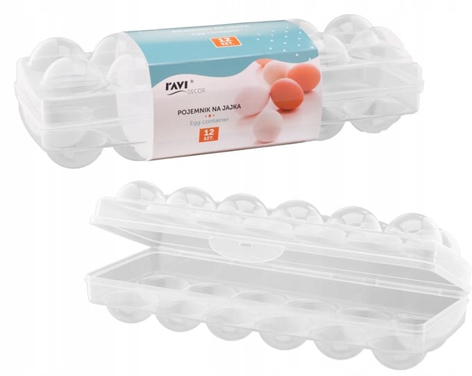 Stevige Plastic Eierdoos voor 12 Eieren - Transparant