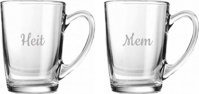 Gegraveerde Theeglas 32cl Mem & Heit