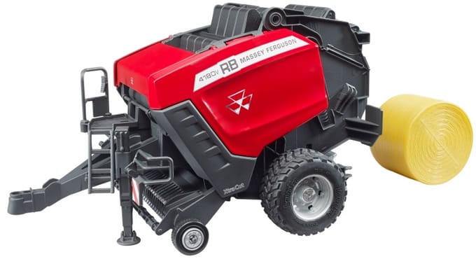 Bruder Massey Ferguson speelgoed balenpers RB 4180V tractor rood.